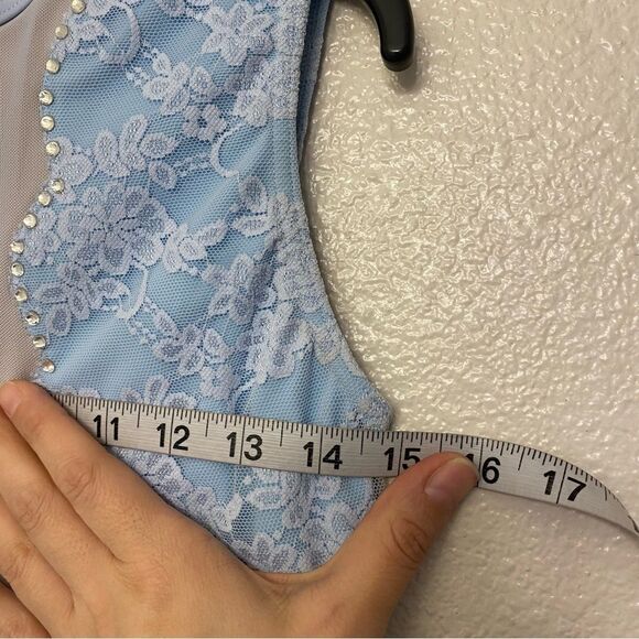 Weissman Light Blue Lace Dance Costume - Picture 11 of 12